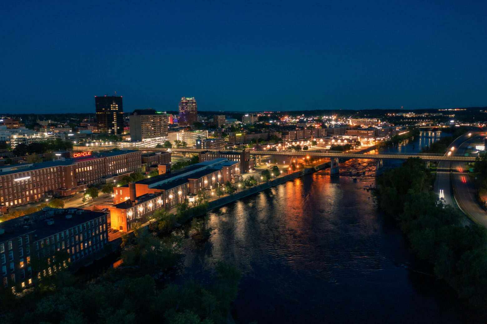 Manchester NH neighborhood aerial view