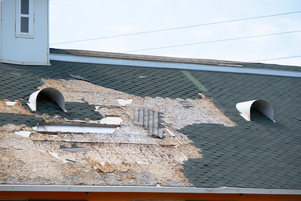 water damaged roof